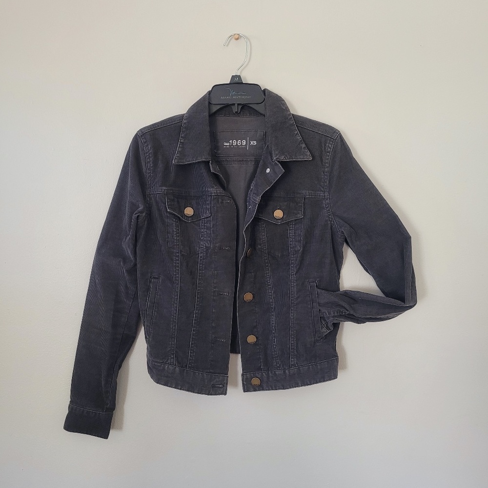 GAP Black/Gray Corduroy Jacket